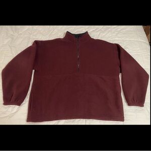 Vintage Kaynee Fleece 1/2 Zip Pullover Burgundy Size XXL Made In USA EUC Classic